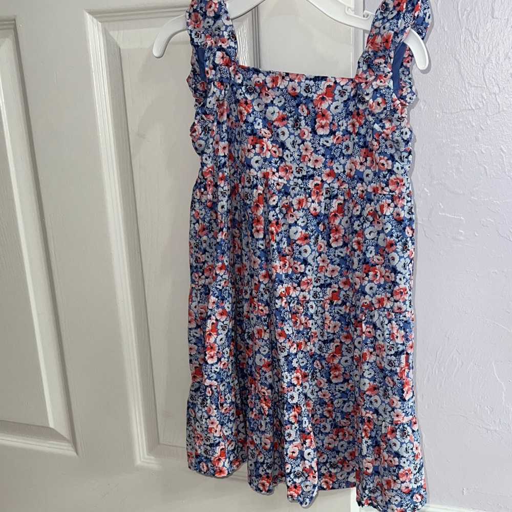 Janie and Jack Floral Dress - Blue and Red
